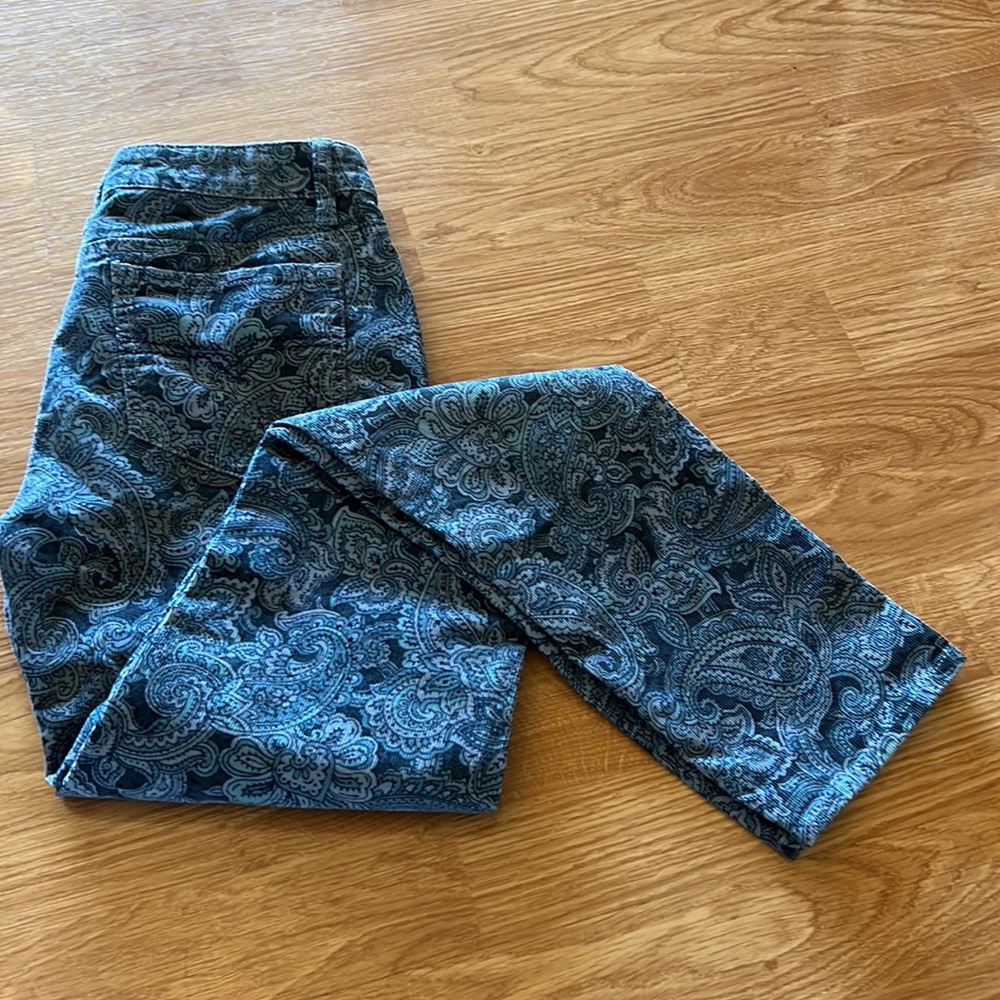 Floral Print Prana Mid Rise Stretch Skinny Corduroy Jeans size 4 - Picture 2 of 14